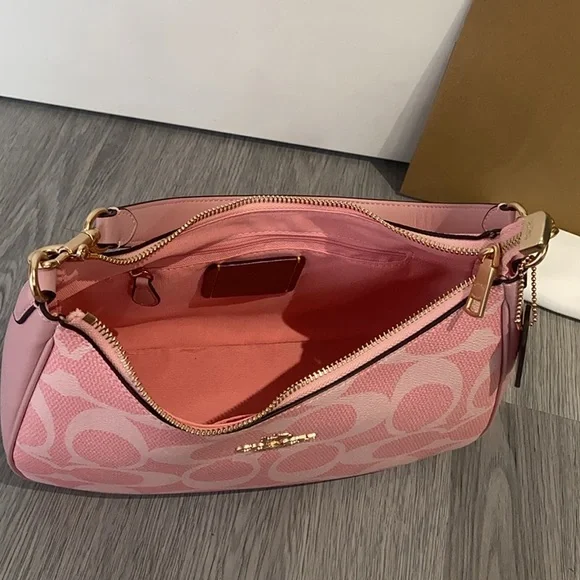 Coach Pink Canvas Shoulder Bag - Picture 8 of 9